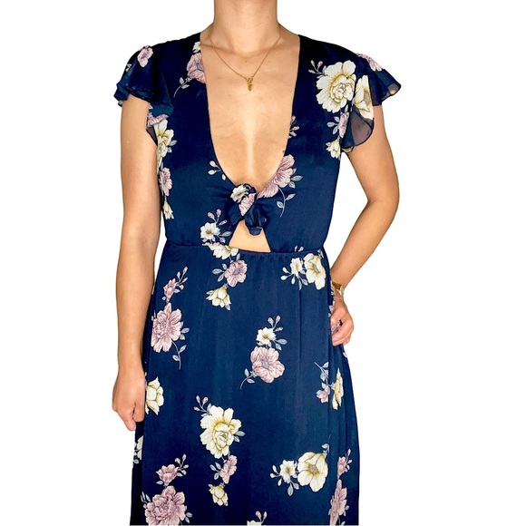 Floral Mid Length Dress - Picture 3 of 4